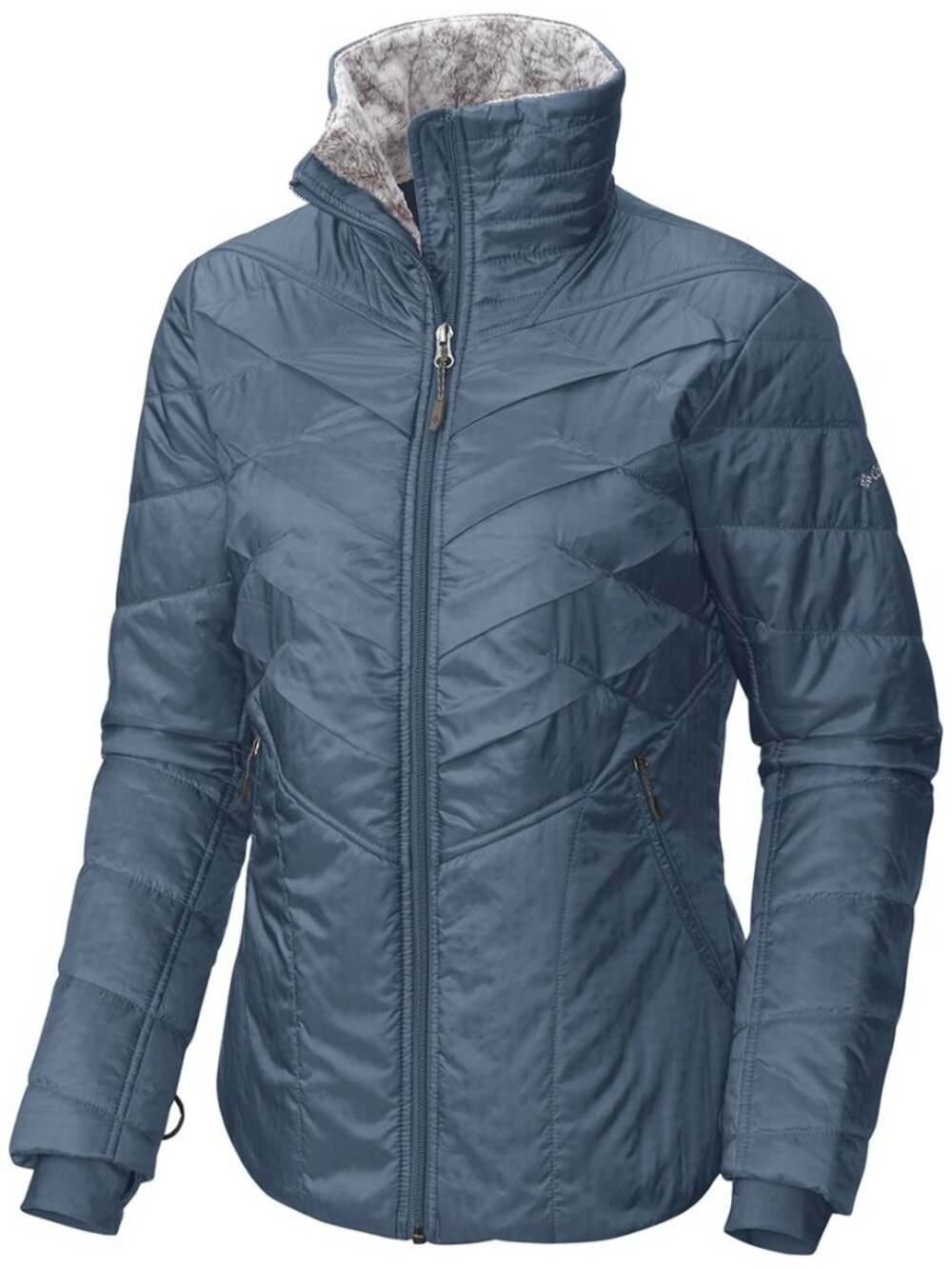 Columbia Women's Blue Heron Kaleidaslope II Omni-Heat Insulated Puffer Jacket L